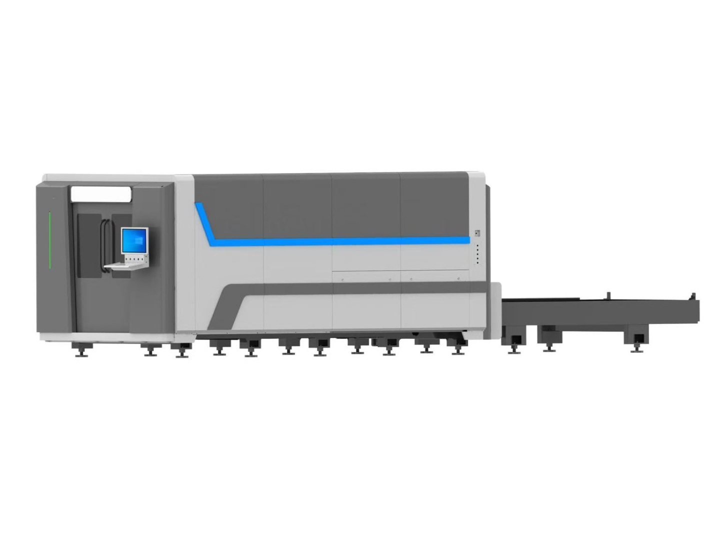Máquina de corte por láser de fibra de alta potencia intercambitotalmente cerrada